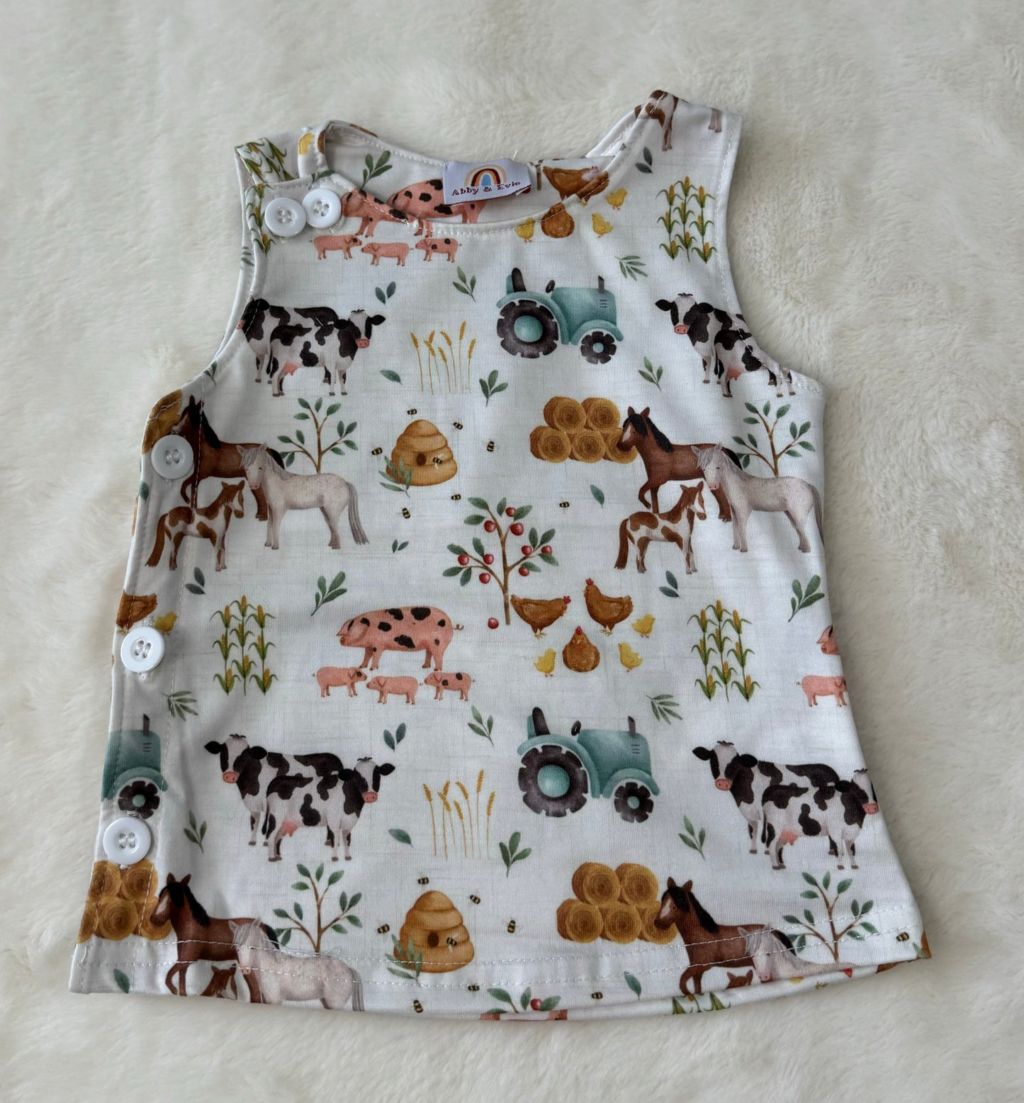 Farm Animal Print Baby Set