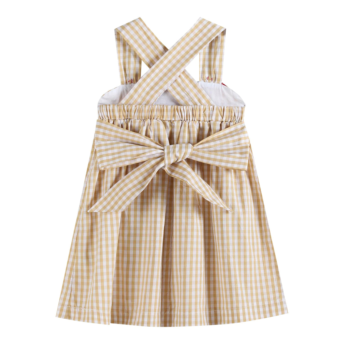 Fawn Brown Gingham Reindeer A-Line Dress