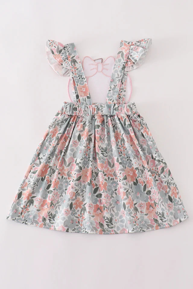 Sage Floral Pumpkin Applique Collection - Girls Dress