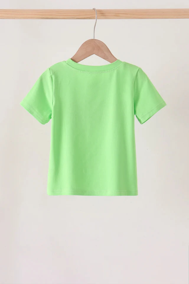 Green Monster Truck Embroidery Top