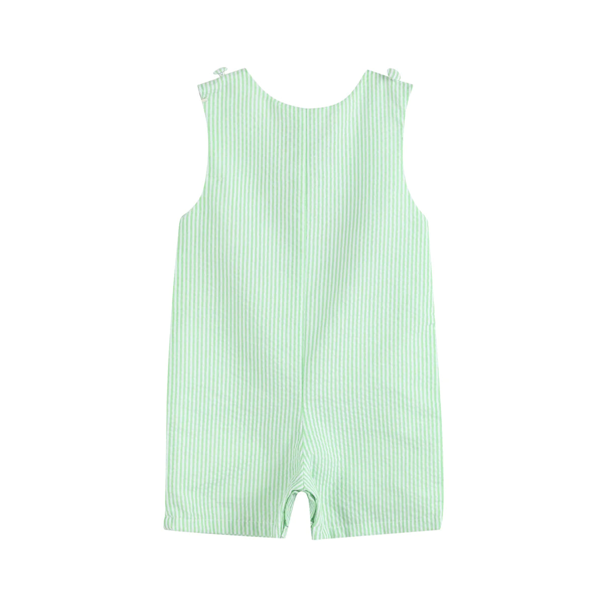 Green Seersucker Bunny Truck Shortalls