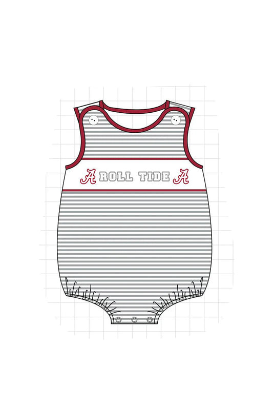 Grey and Maroon Roll Tide Boys Romper