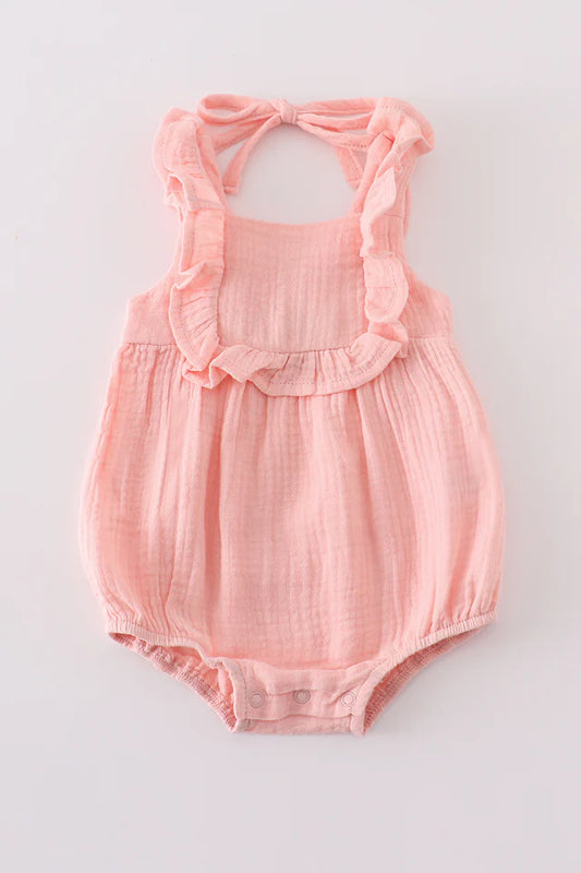 Light Pink Muslin Ruffle Bubble