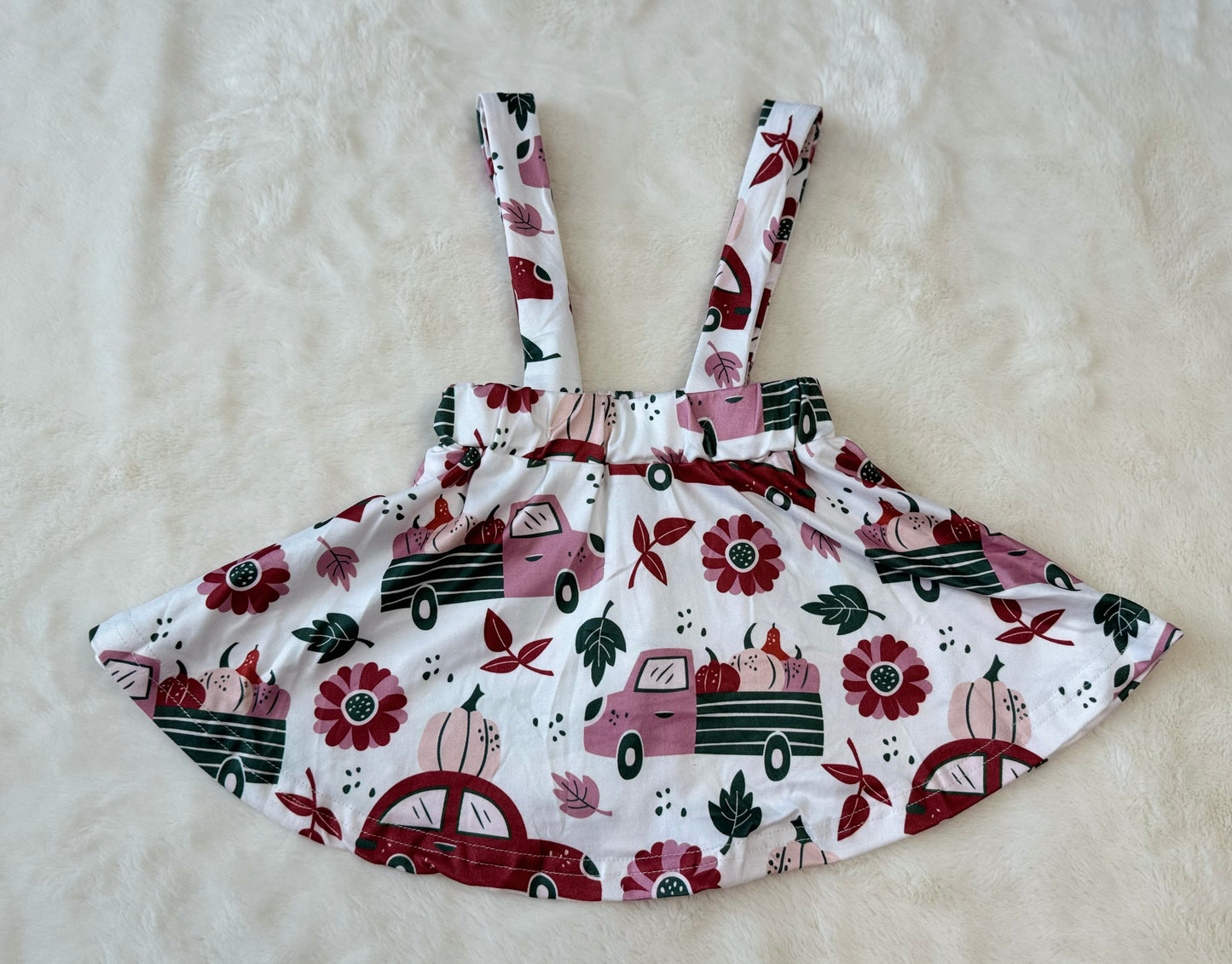 Maroon Pumpkin Car Strap Skirt Set