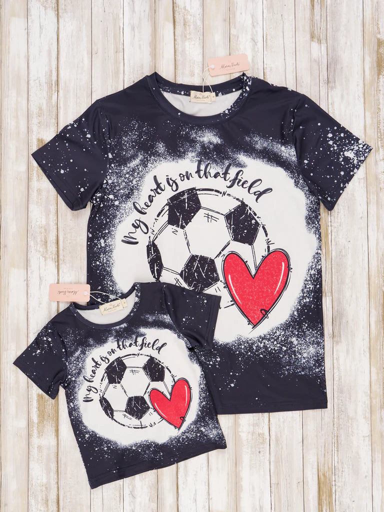 Mom And Me Black Soccer Love Shirt - Mom