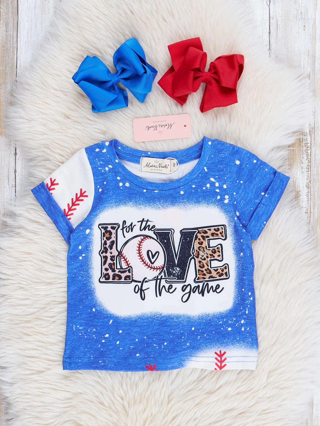 Mom and Me Blue Splatter Baseball Love Shirt - Mom