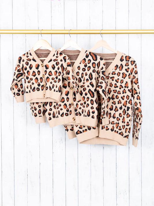 Mom and Me Leopard Cardigan Sweater (Teen)