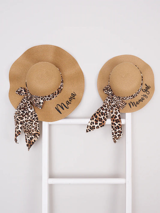 Mom and Me Woven Leopard Sun Hat (Mom)