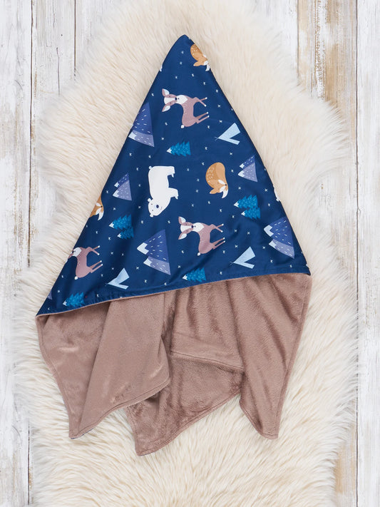 Navy Arctic Woodland Creatures Blanket