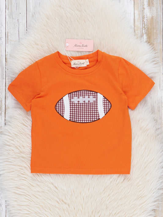 Orange Embroidered Football Shirt