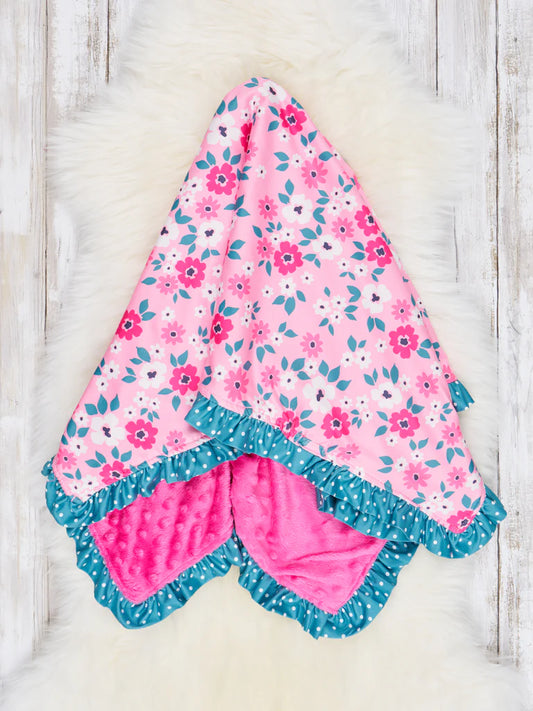 Pink Buttercup Minky Blanket