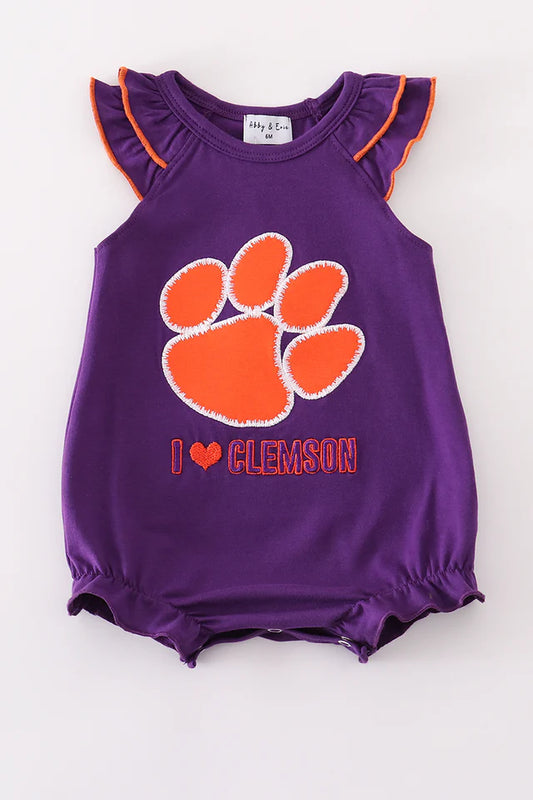 Purple Clemson Ruffle Bubble