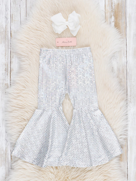 Silver Bell Bottom Pants