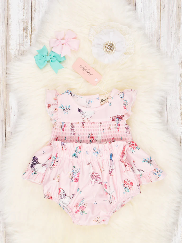 Smocked Chicken Ruffle Bloomers Outfit