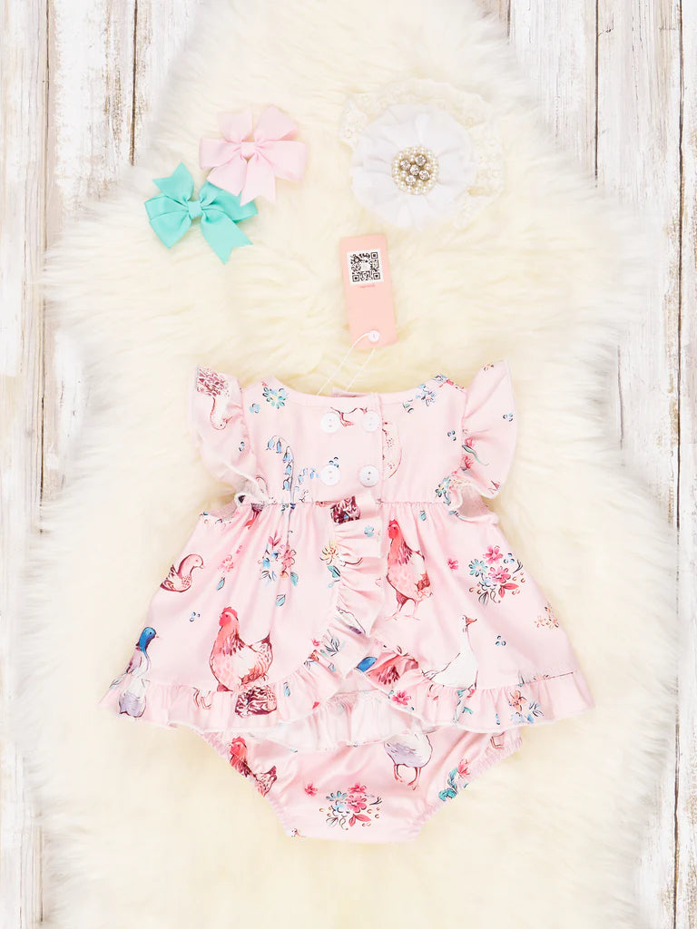 Smocked Chicken Ruffle Bloomers Outfit