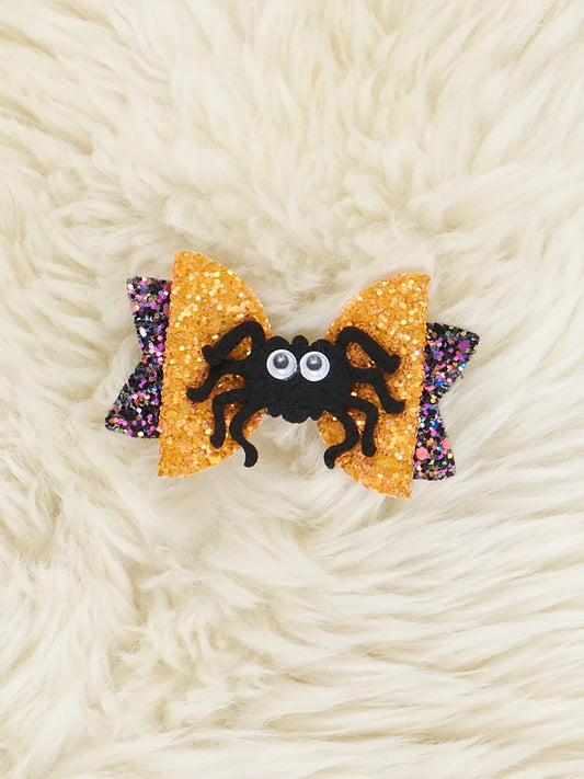 Sparkle Halloween Bows - Large Spider