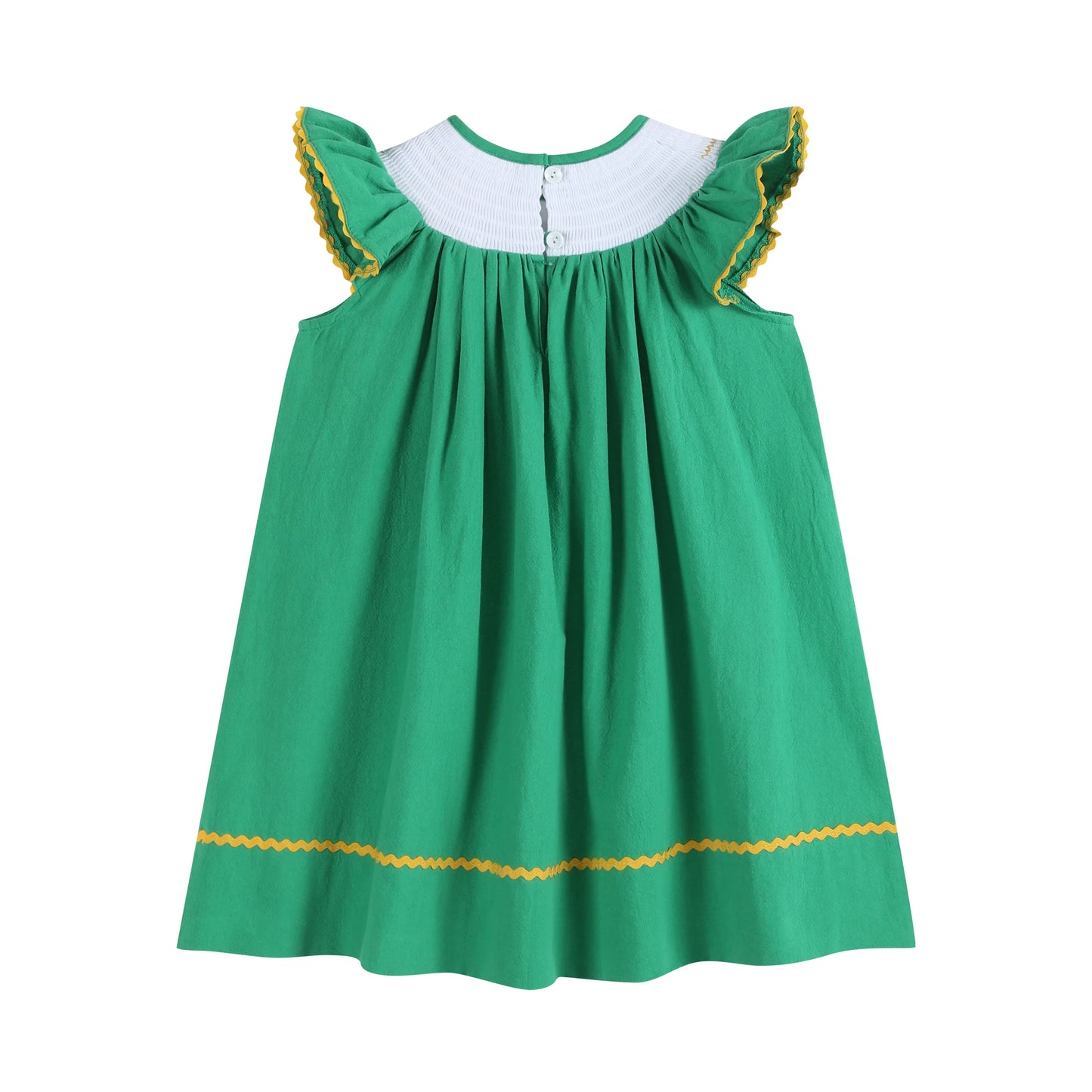 St. Patrick's Day Clover Leaf Smocked Bishop Dress