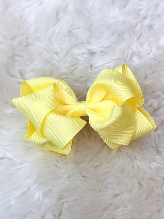 5 Inch Double Layer Bow - #6: Sunshine Yellow