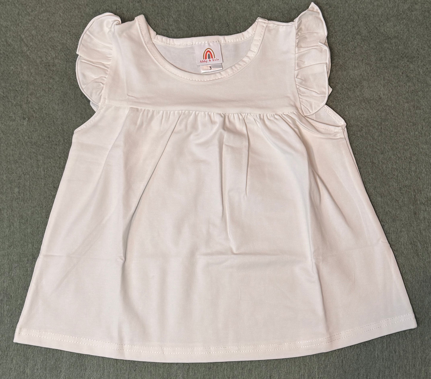 White Basic Ruffle Top