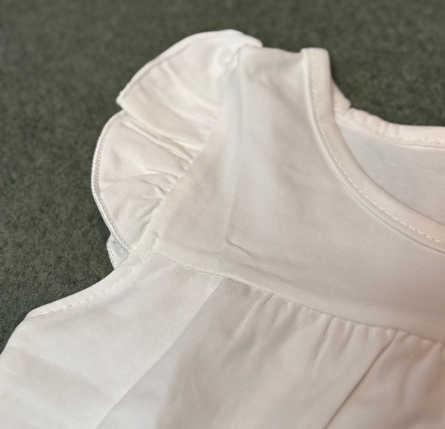White Basic Ruffle Top