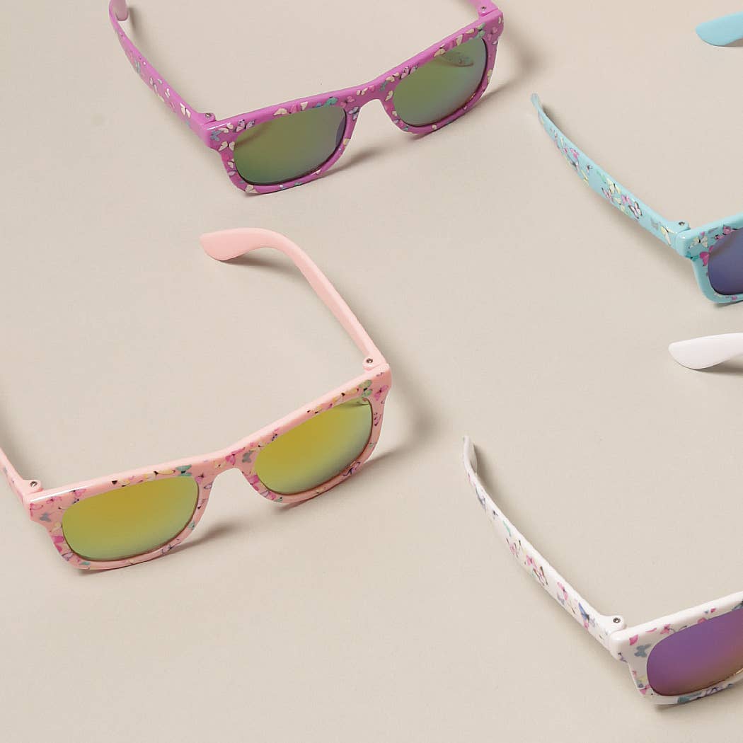 Kids Colorful Butterfly Pattern Sunglasses