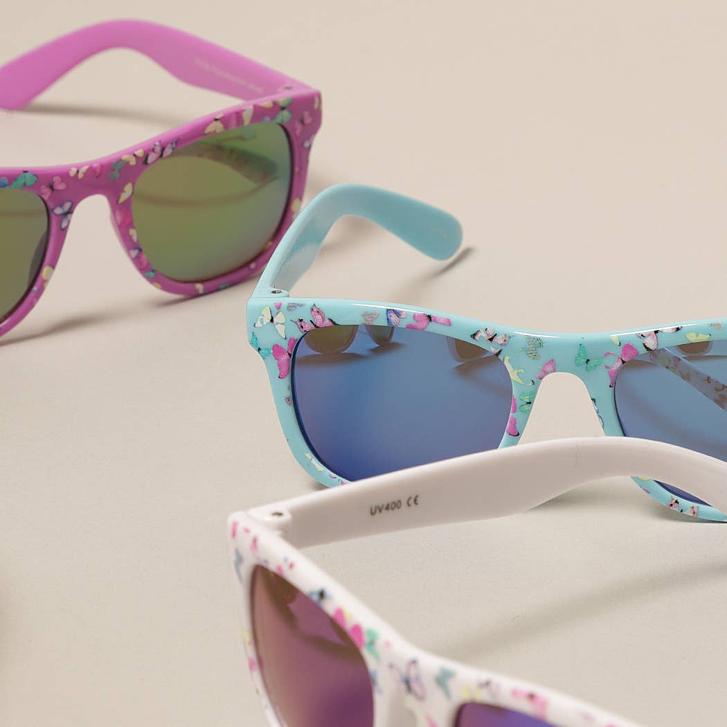 Kids Colorful Butterfly Pattern Sunglasses