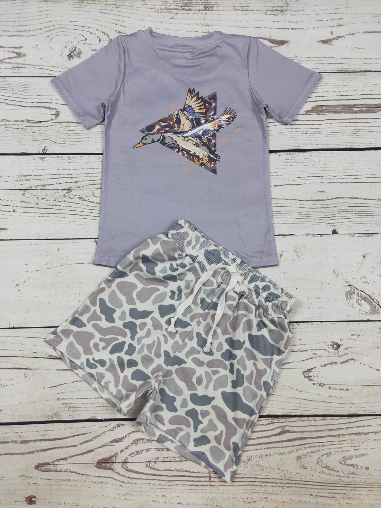 Duck Camouflage Printed Shorts Set