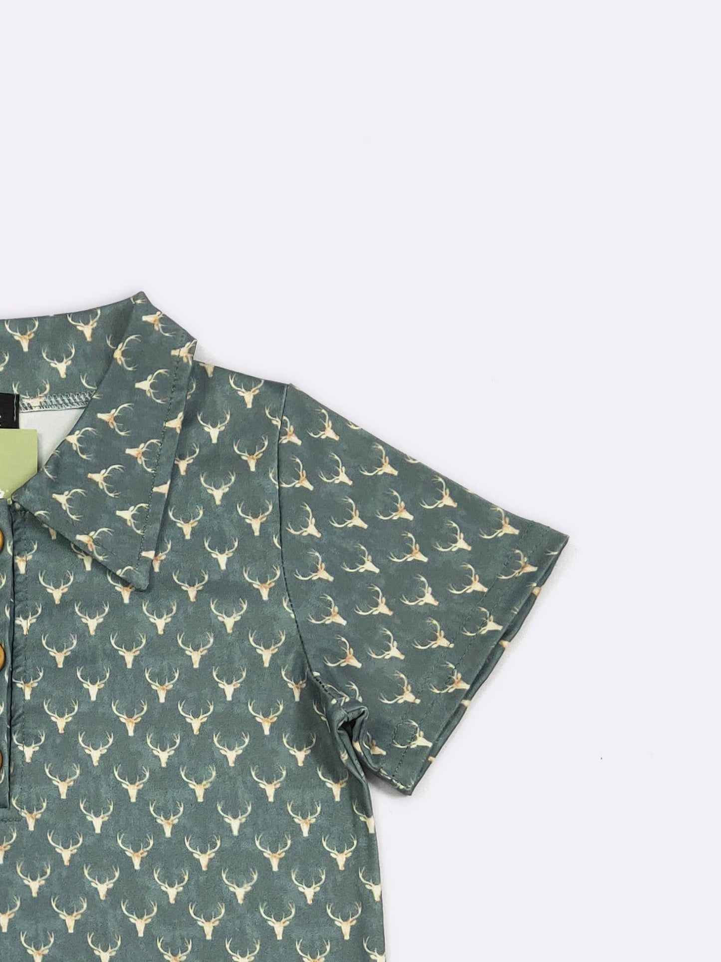 Emerald Deer Boy Collar Shirt