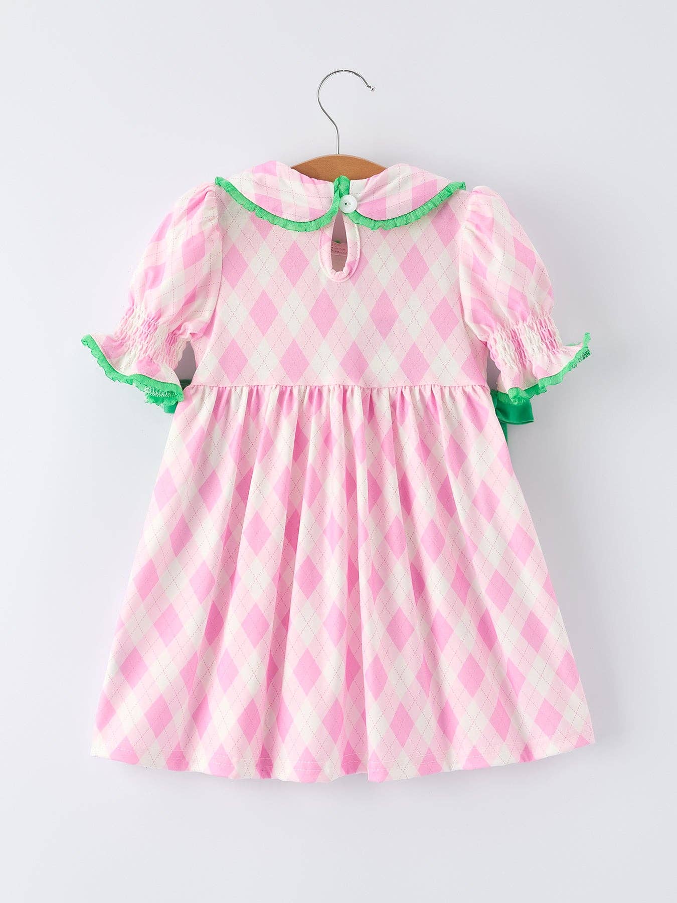 Golf Embroidered Girls Smocked Bow Dress