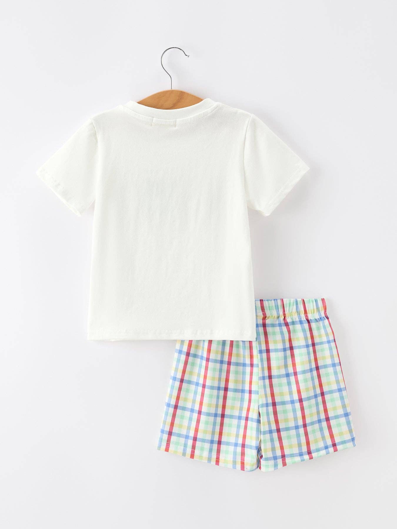 Back To School Dog Plaid Short Set