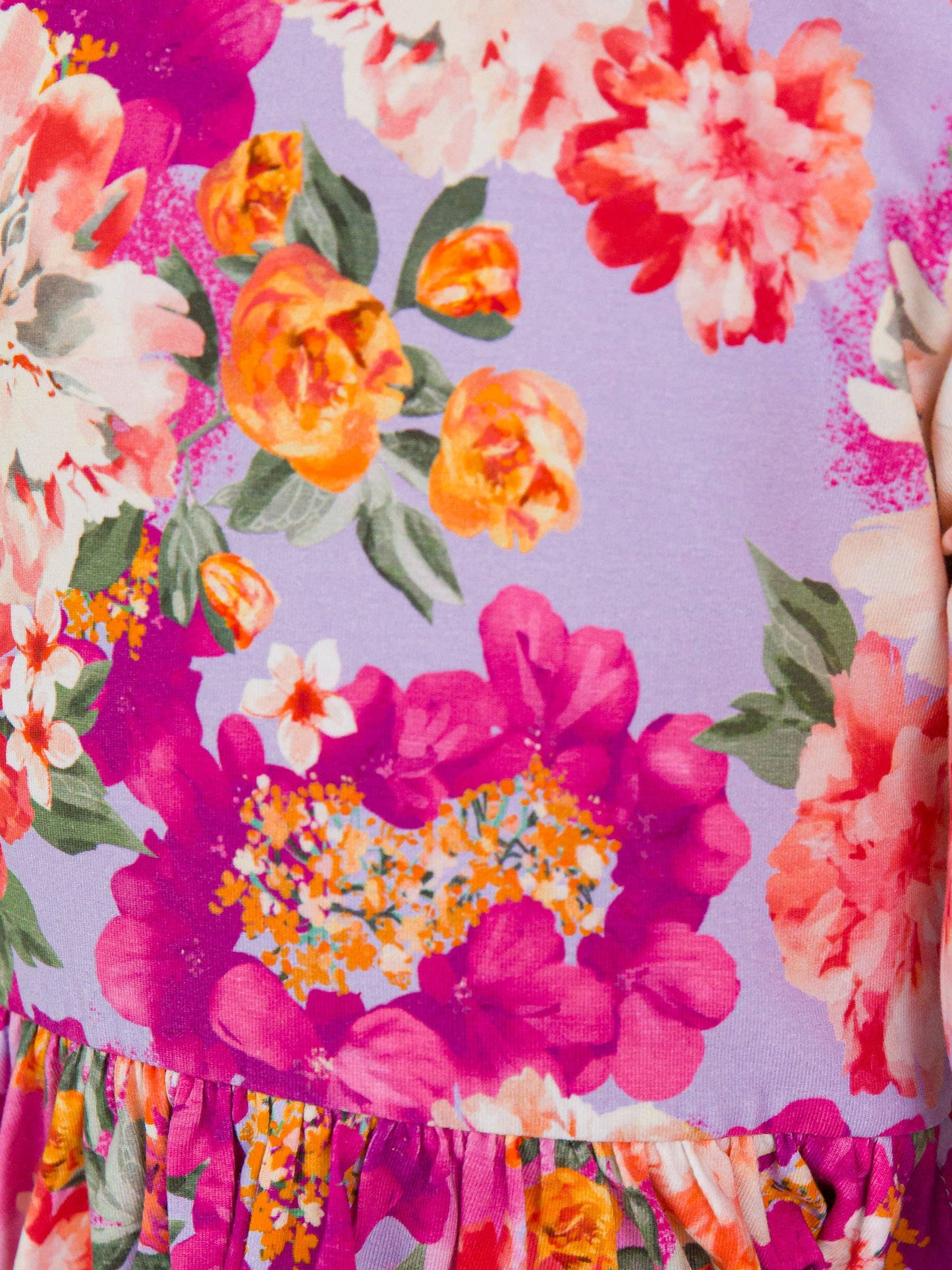 Girls Lavender Valley Knit Long Sleeve Twirl Dress