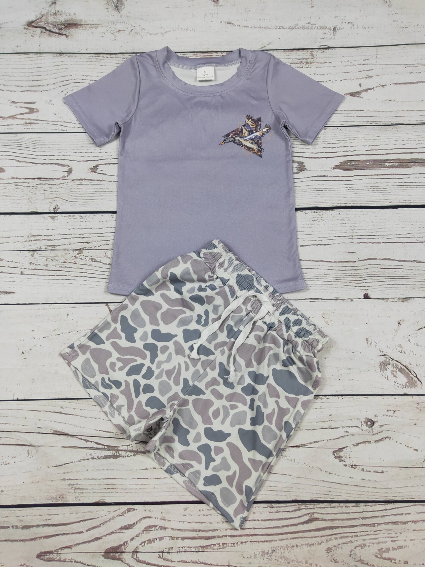 Duck Camouflage Printed Shorts Set
