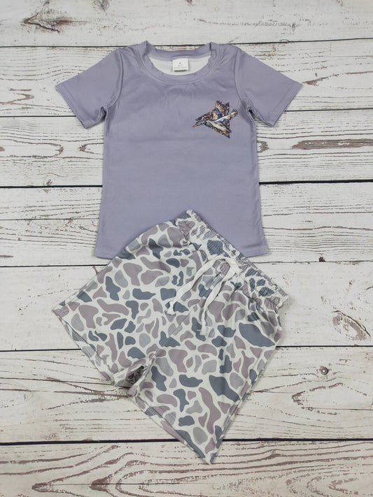 Duck Camouflage Printed Shorts Set