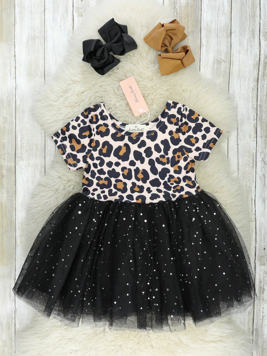 Leopard Sparkly Tulle Dress