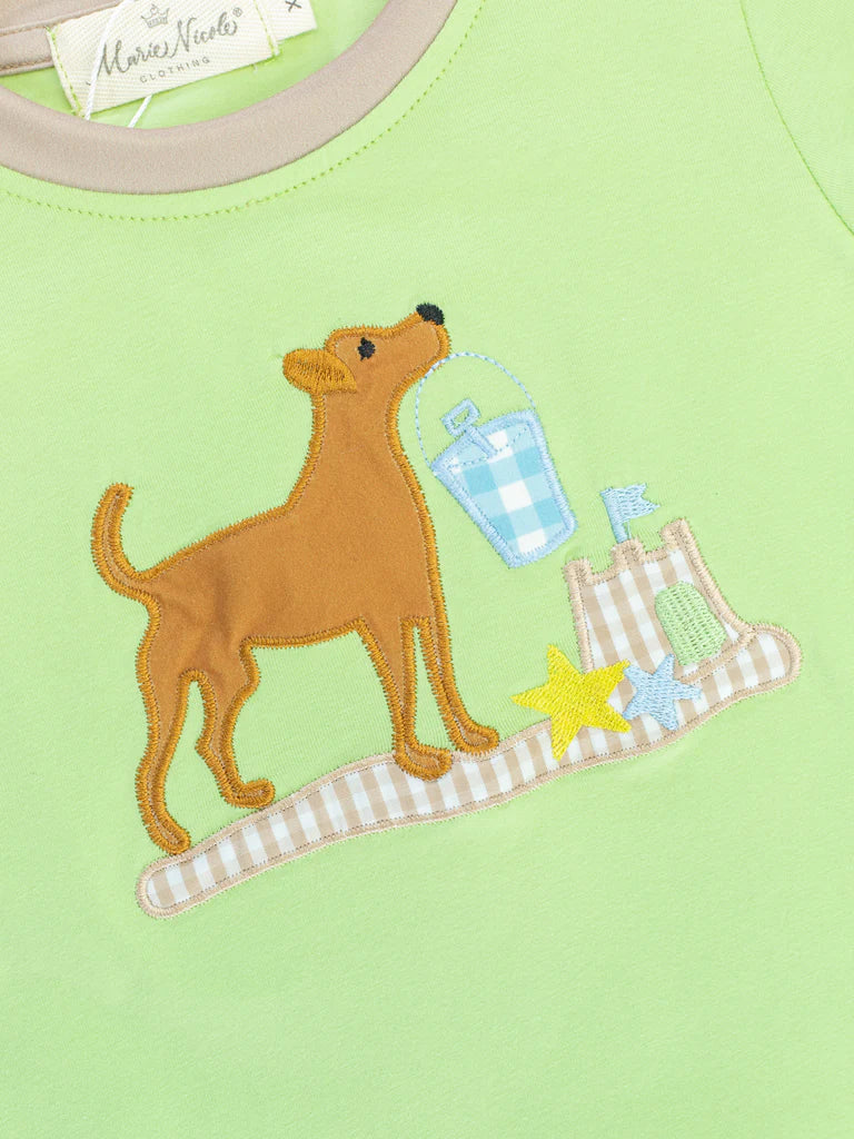 Lime Dog Gingham Outfit