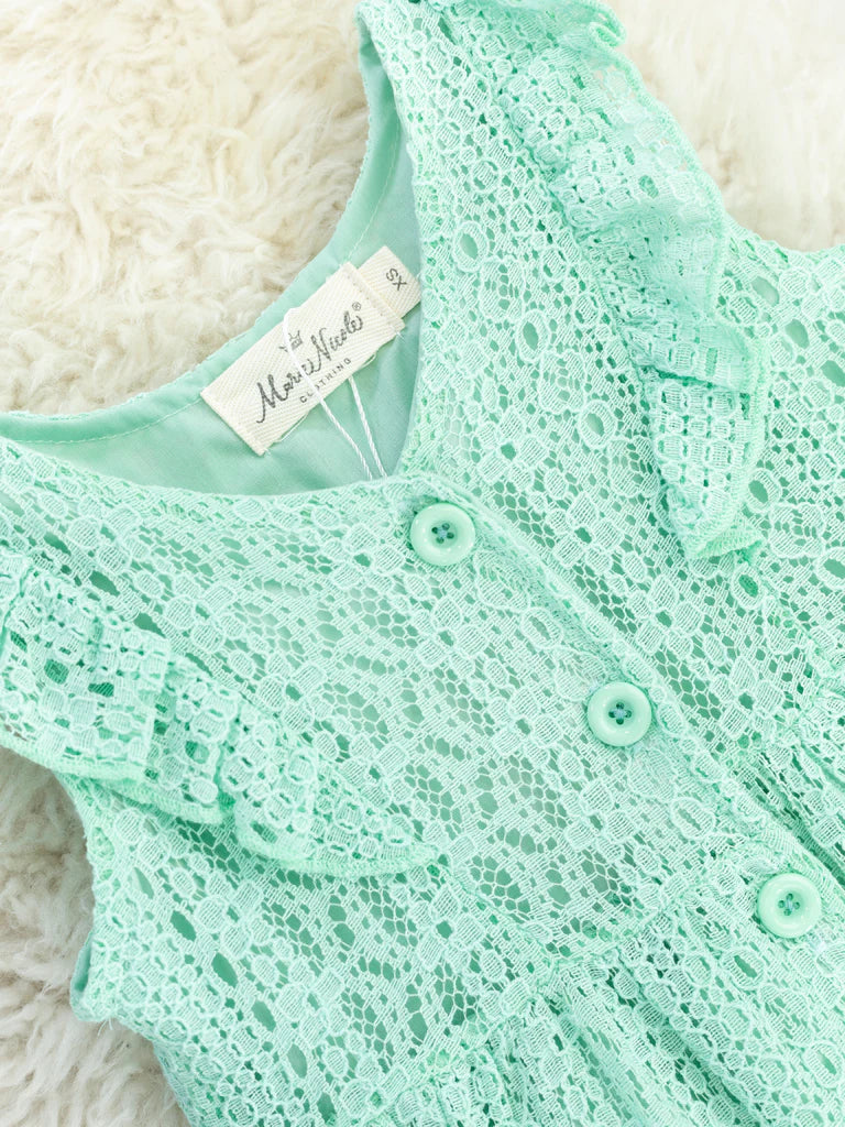 Mint Lace Button Dress